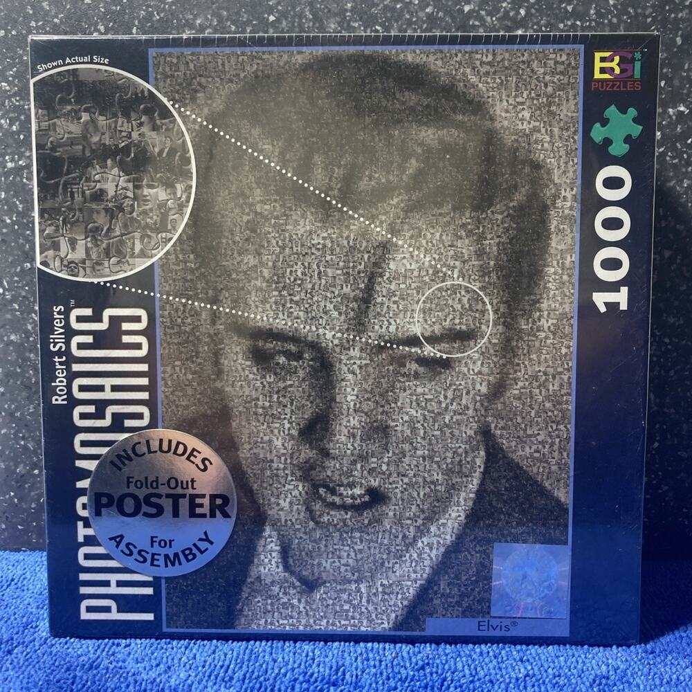 Vintage Elvis Presley 1000 Piece Jigsaw Puzzle Photomosaics SEALED BAG 2002